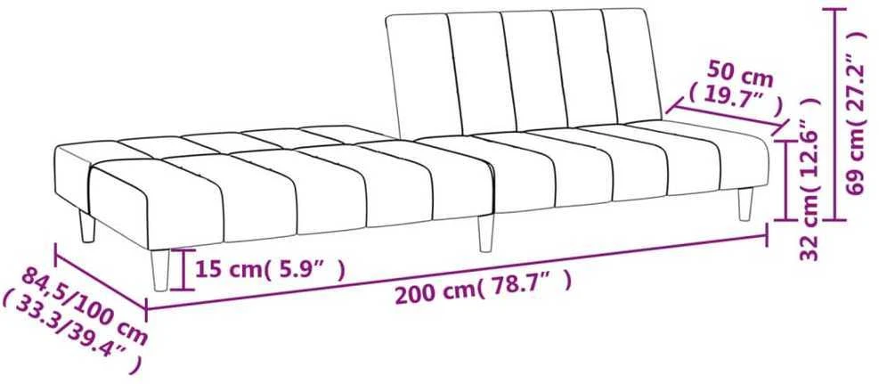 Dvivietė sofa-lova, tamsiai pilkos spalvos, audinys