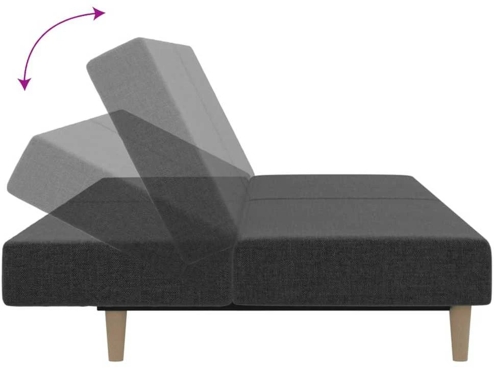 Dvivietė sofa-lova, tamsiai pilkos spalvos, audinys