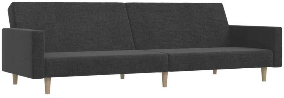 Dvivietė sofa-lova, tamsiai pilkos spalvos, audinys