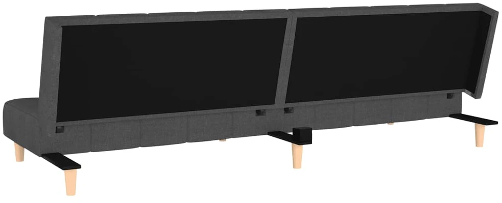 Dvivietė sofa-lova, tamsiai pilkos spalvos, audinys