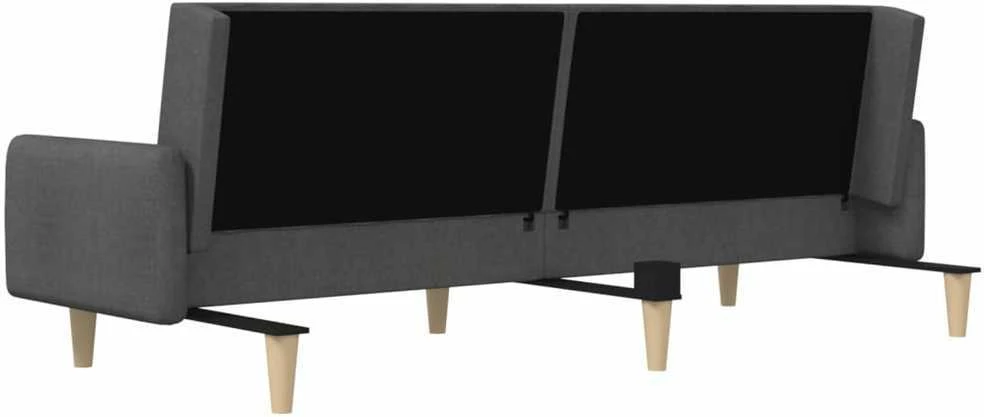 Dvivietė sofa-lova, tamsiai pilkos spalvos, audinys