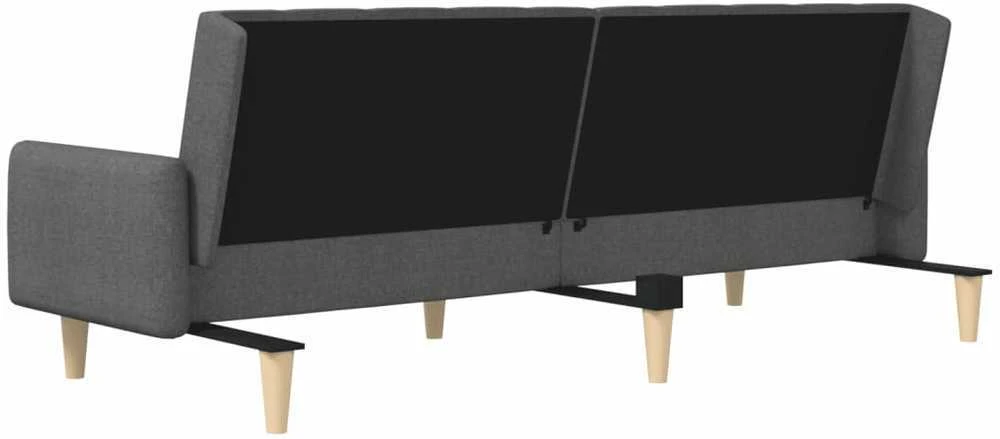 Dvivietė sofa-lova, tamsiai pilkos spalvos, audinys