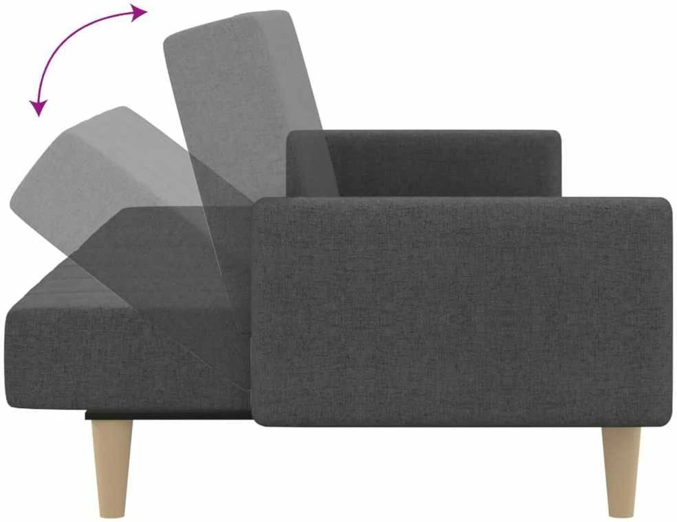 Dvivietė sofa-lova, tamsiai pilkos spalvos, audinys