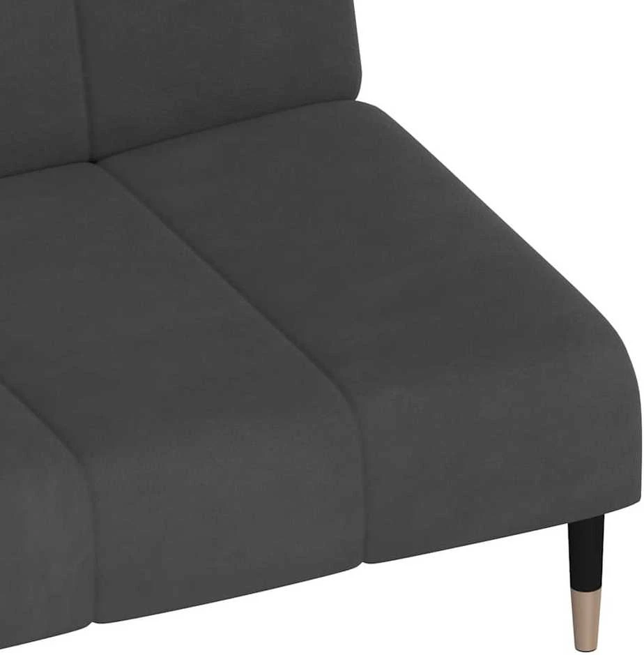 Dvivietė sofa-lova, tamsiai pilkos spalvos, aksomas