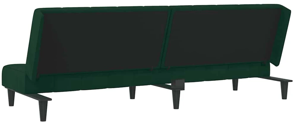 Dvivietė sofa-lova, tamsiai žalios spalvos, aksomas