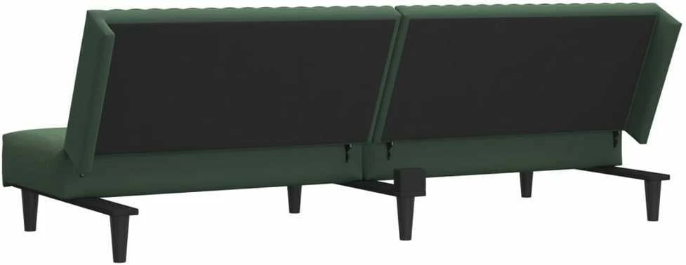 Dvivietė sofa-lova, tamsiai žalios spalvos, aksomas