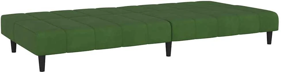 Dvivietė sofa-lova, tamsiai žalios spalvos, aksomas