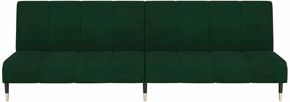 Dvivietė sofa-lova, tamsiai žalios spalvos, aksomas