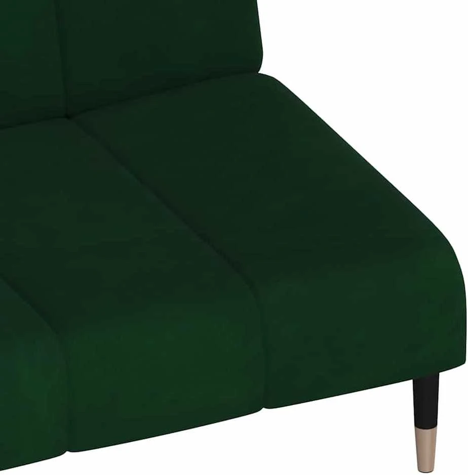 Dvivietė sofa-lova, tamsiai žalios spalvos, aksomas