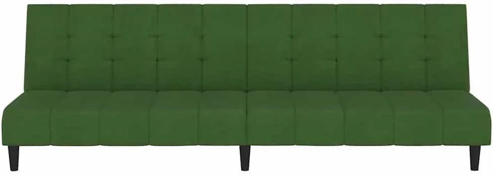 Dvivietė sofa-lova, tamsiai žalios spalvos, aksomas