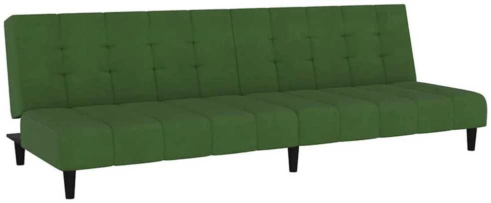 Dvivietė sofa-lova, tamsiai žalios spalvos, aksomas