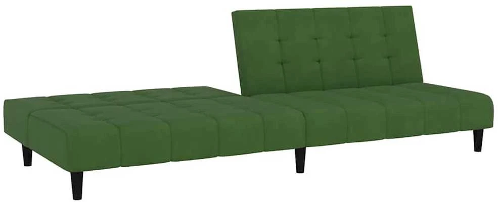 Dvivietė sofa-lova, tamsiai žalios spalvos, aksomas