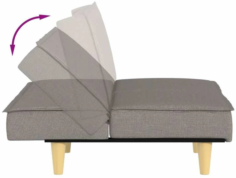 Dvivietė sofa-lova, taupe spalvos, audinys