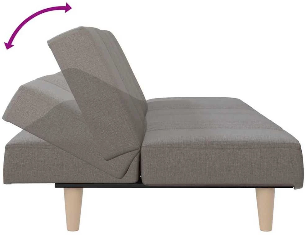 Dvivietė sofa-lova, taupe spalvos, audinys