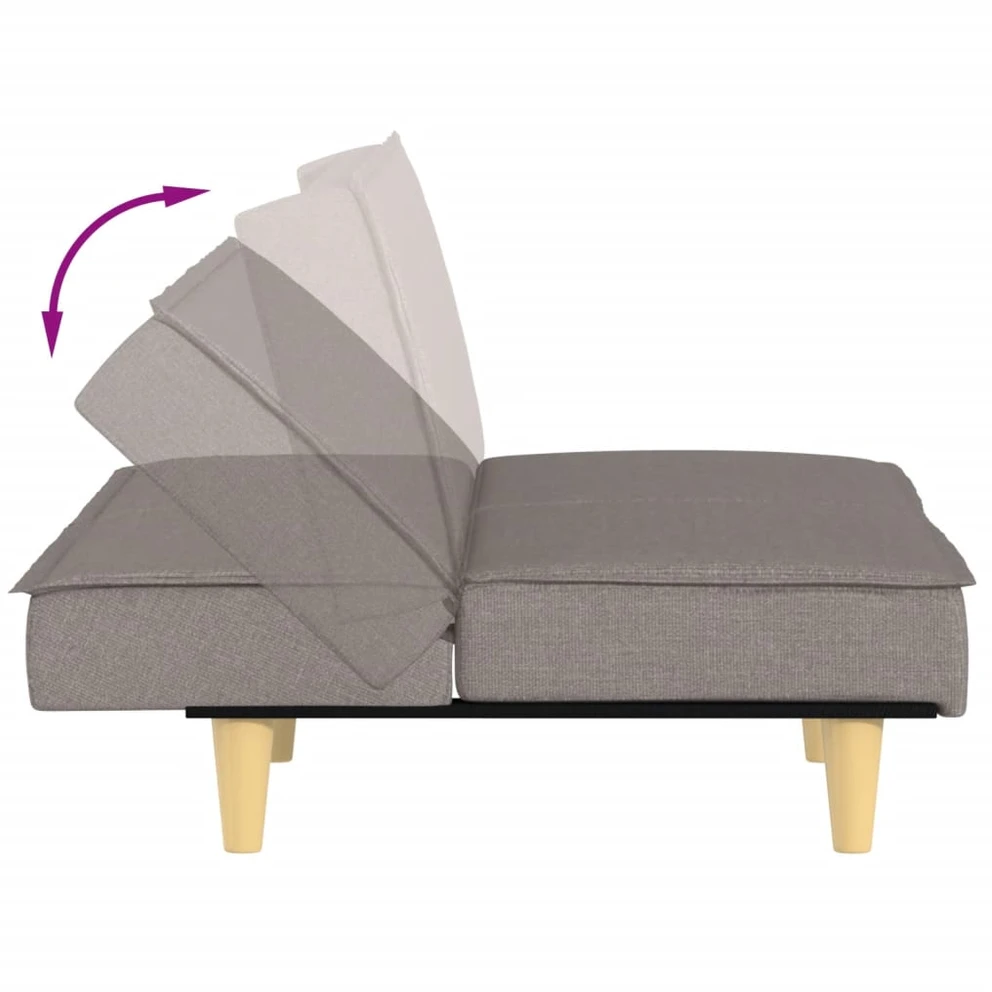 Dvivietė sofa-lova, taupe spalvos, audinys