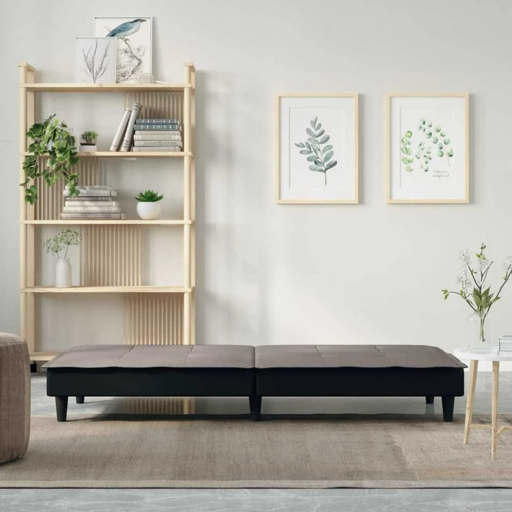 Dvivietė sofa-lova, taupe spalvos, audinys
