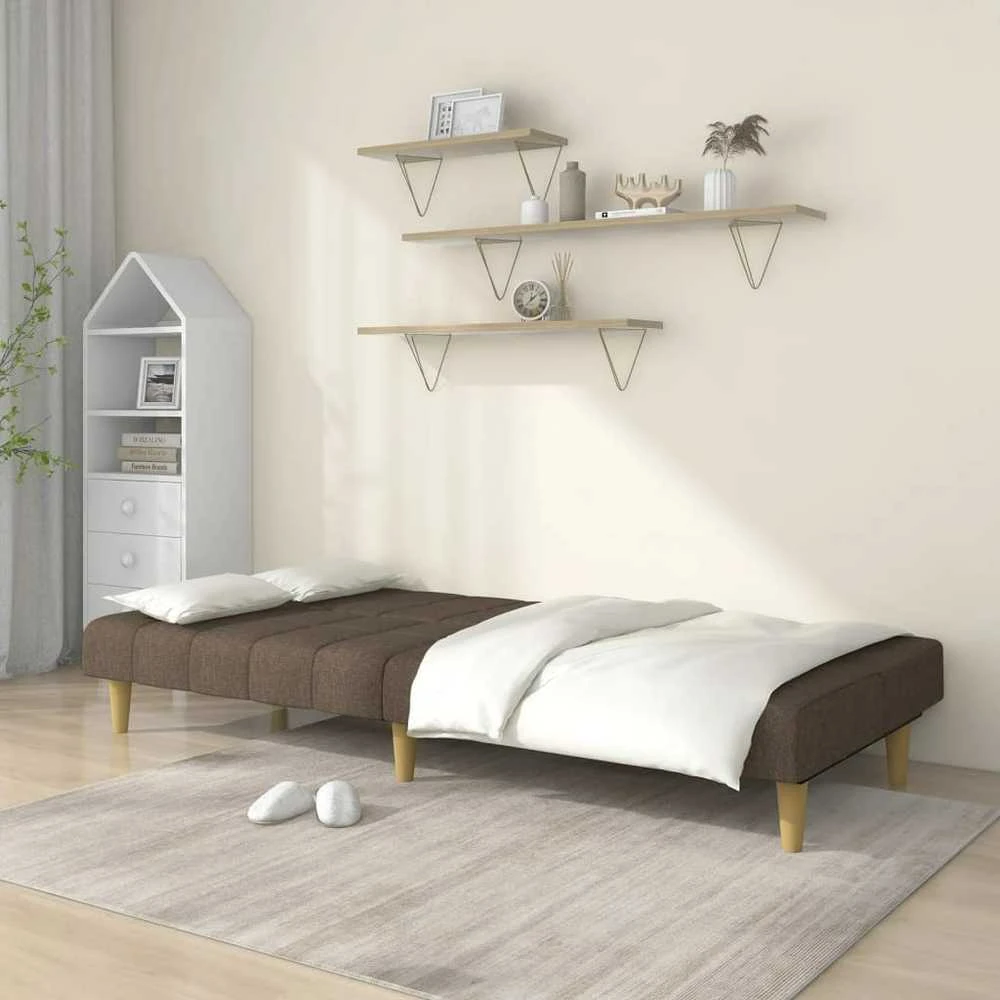 Dvivietė sofa-lova, taupe spalvos, audinys