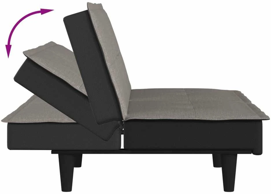 Dvivietė sofa-lova, taupe spalvos, audinys