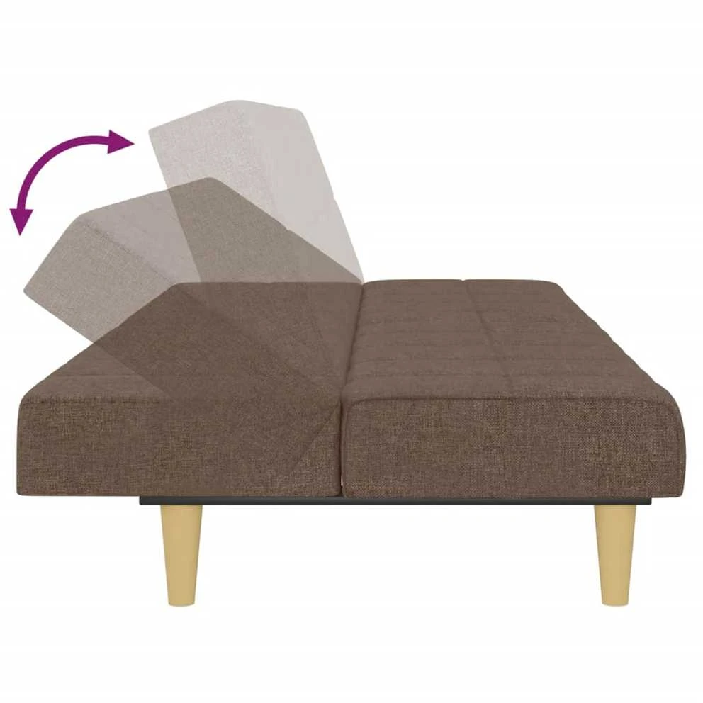 Dvivietė sofa-lova, taupe spalvos, audinys