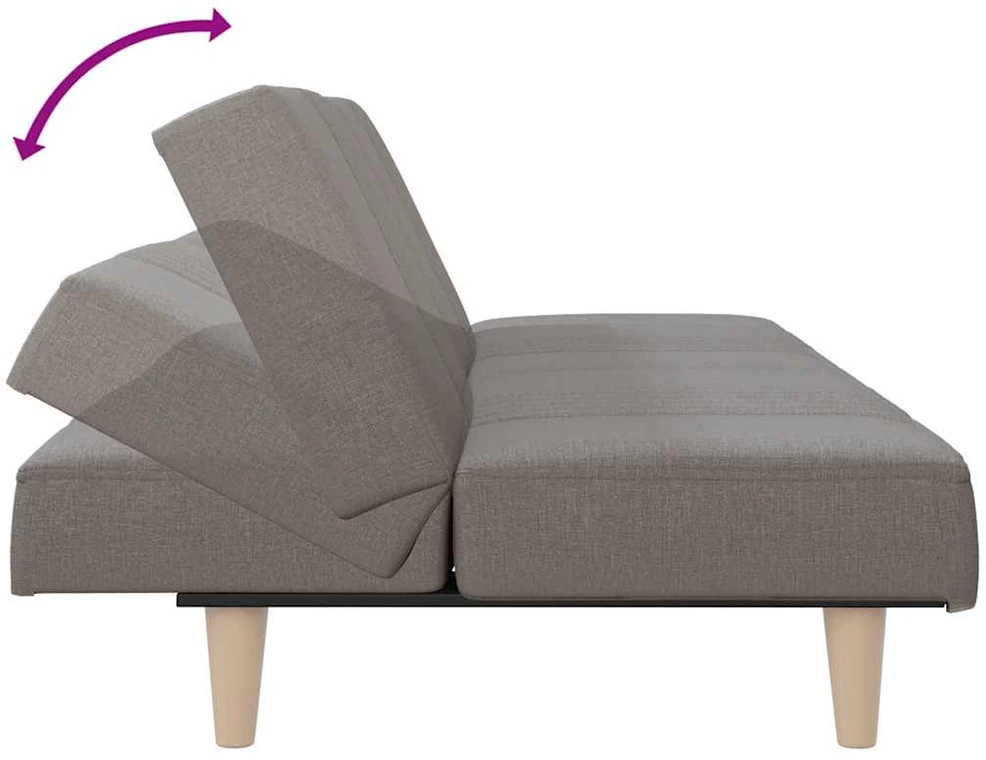 Dvivietė sofa-lova, taupe spalvos, audinys
