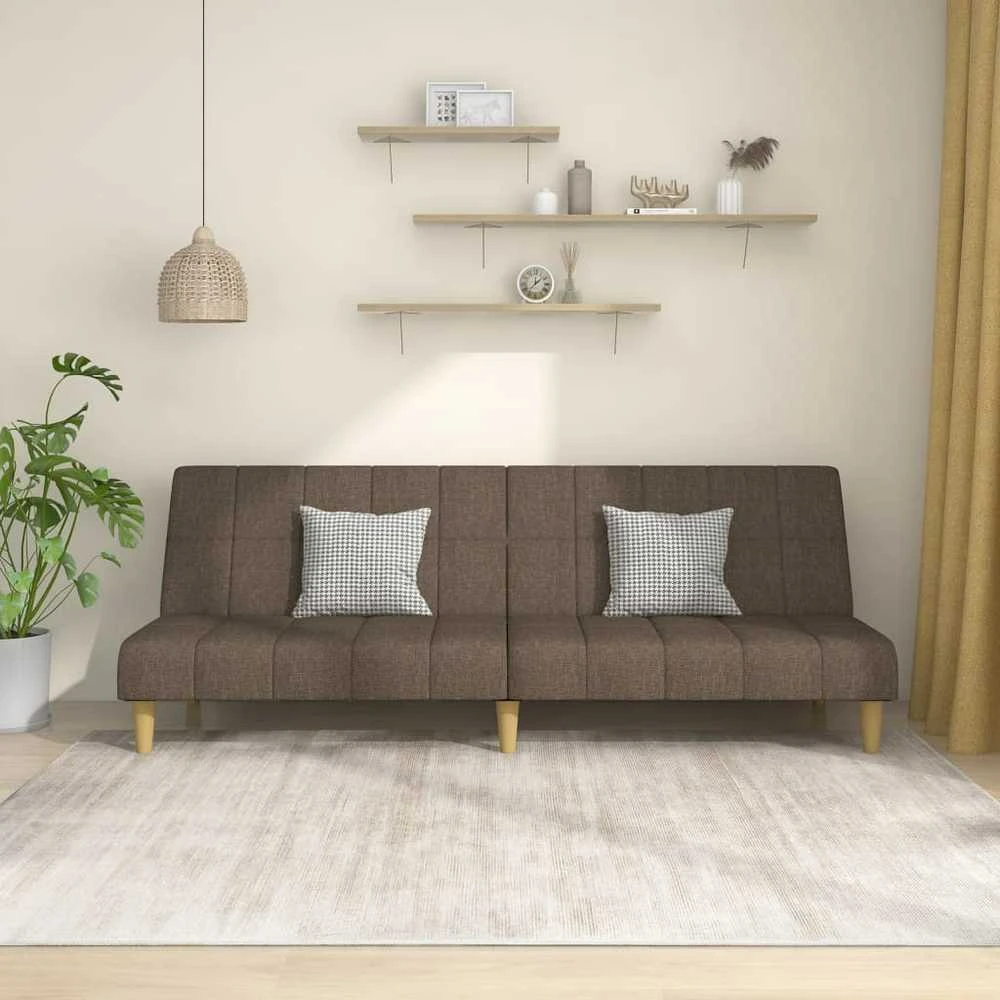 Dvivietė sofa-lova, taupe spalvos, audinys