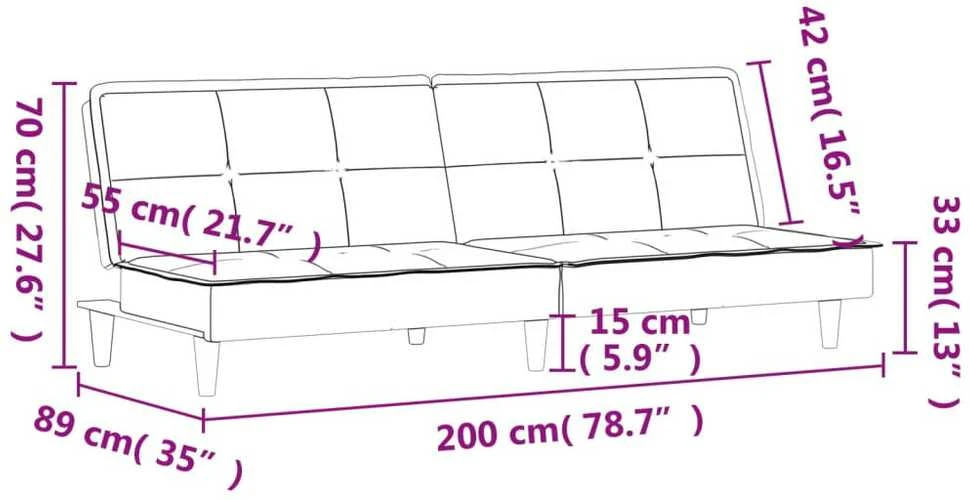 Dvivietė sofa-lova, taupe spalvos, audinys