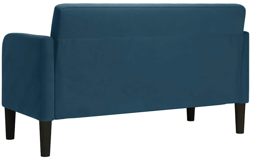 Dvivietė sofa, mėlyna, 109 cm, aksomas