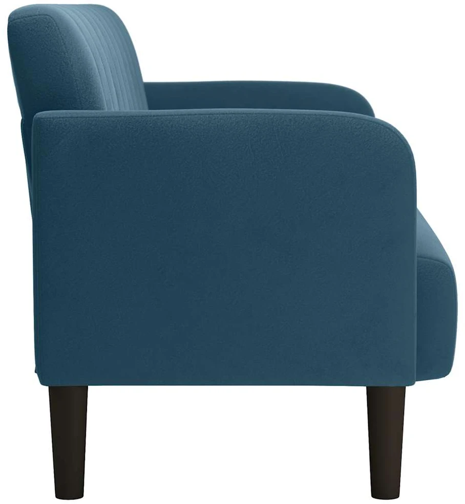Dvivietė sofa, mėlyna, 109 cm, aksomas