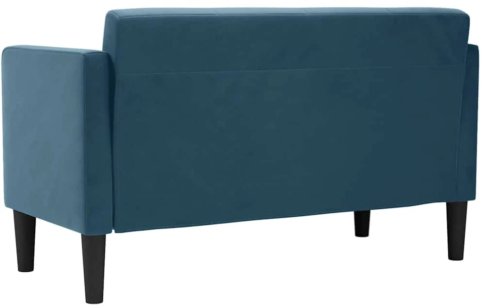 Dvivietė sofa, mėlyna, 111 cm, aksomas