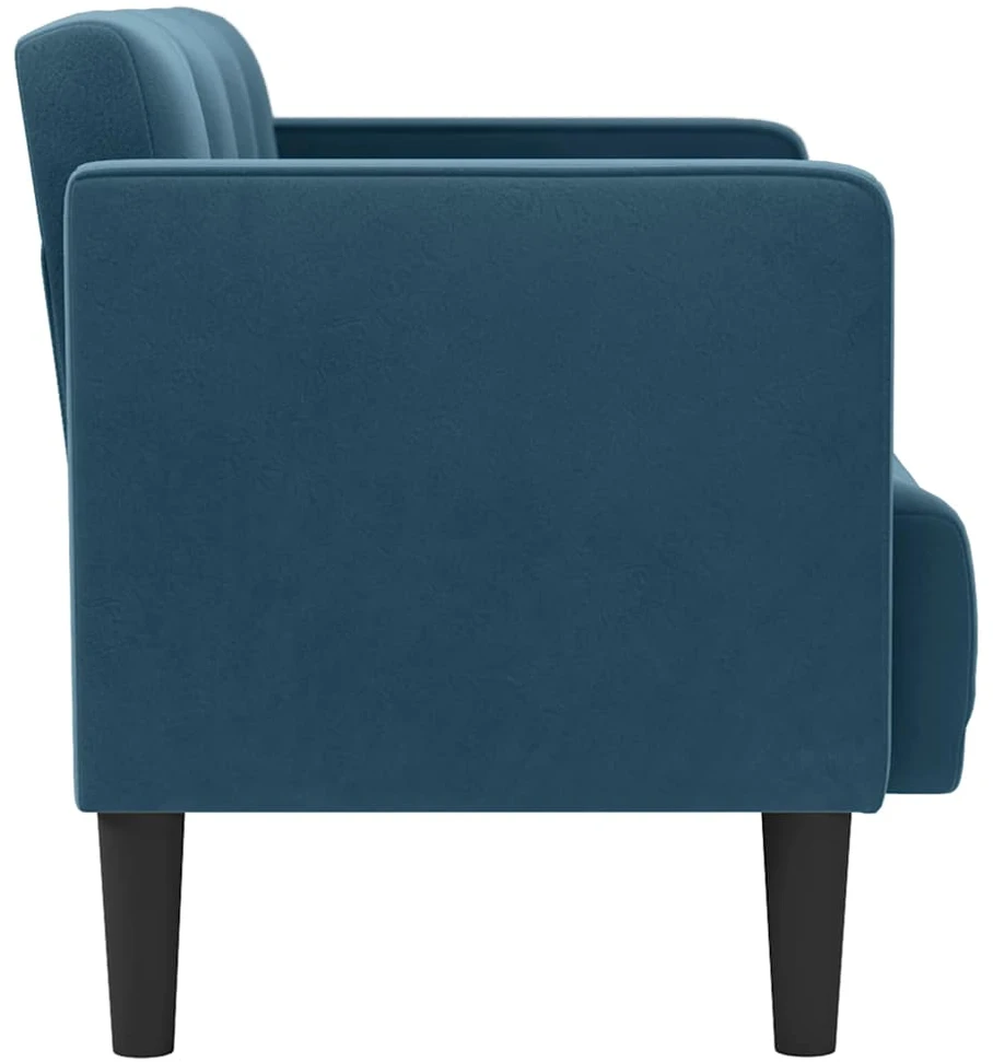 Dvivietė sofa, mėlyna, 111 cm, aksomas