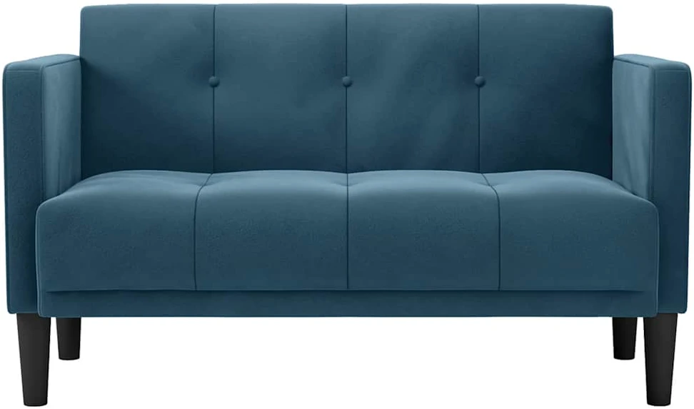 Dvivietė sofa, mėlyna, 111 cm, aksomas