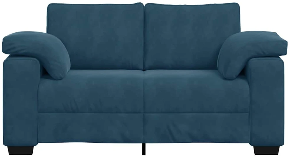 Dvivietė sofa, mėlyna, 160x77x82 cm, aksomas