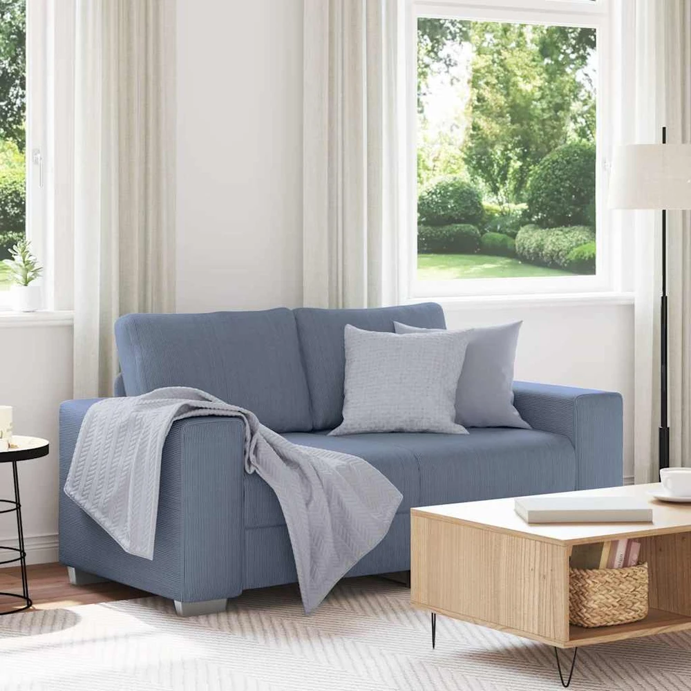 Dvivietė sofa, mėlyna, 160x77x82 cm, velvetas, audinys