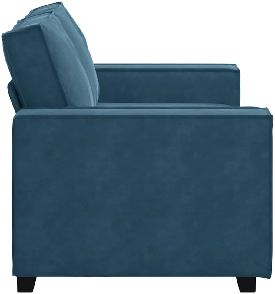 Dvivietė sofa, mėlyna, 160x78x84 cm, aksominis