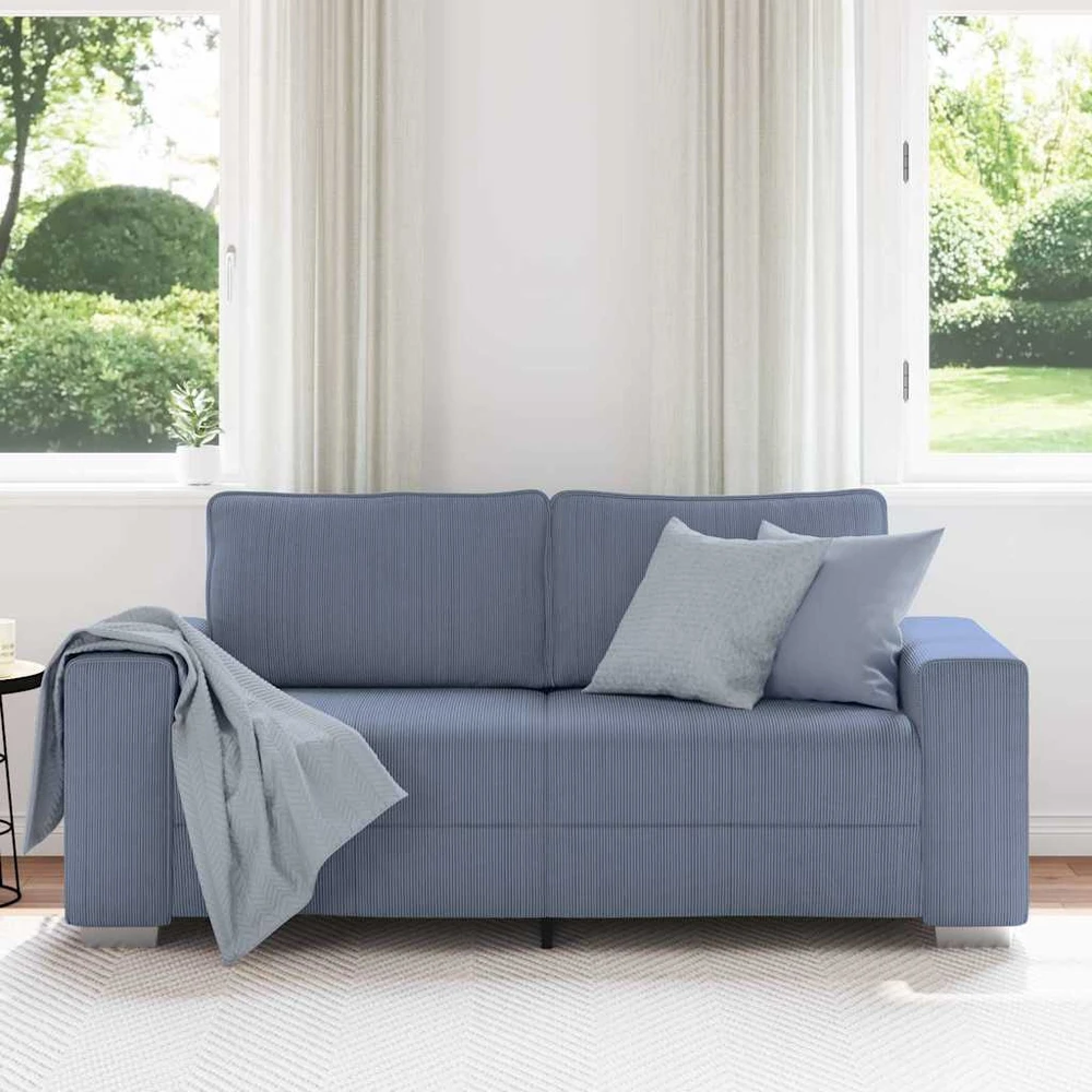 Dvivietė sofa, mėlyna, 180x77x82 cm, velvetas, audinys