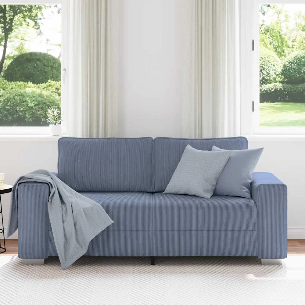 Dvivietė sofa, mėlyna, 180x77x82 cm, velvetas, audinys