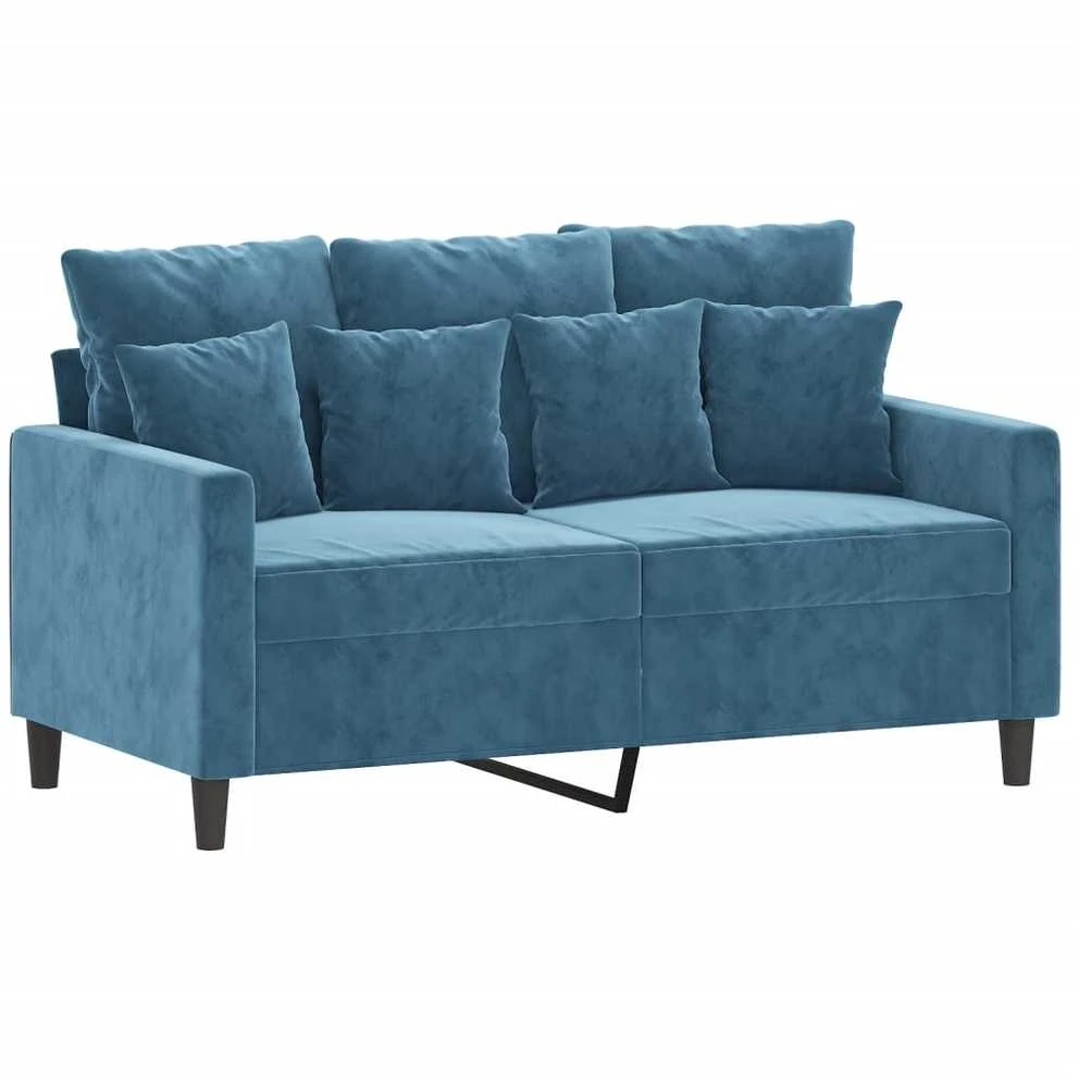 Dvivietė sofa, mėlynos spalvos, 120cm, aksomas
