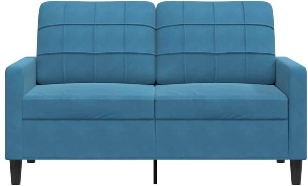 Dvivietė sofa, mėlynos spalvos, 120cm, aksomas