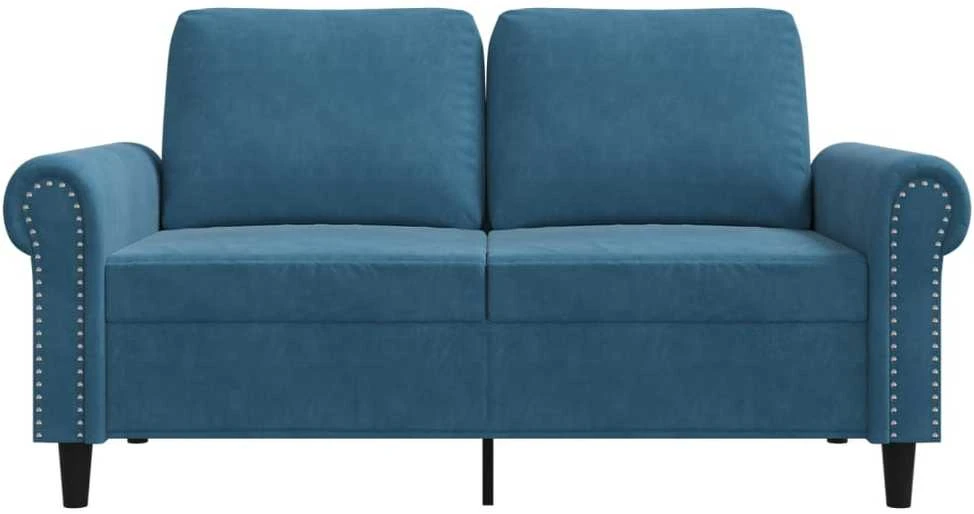 Dvivietė sofa, mėlynos spalvos, 120cm, aksomas