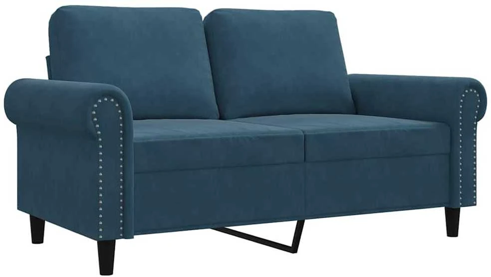 Dvivietė sofa, mėlynos spalvos, 120cm, aksomas
