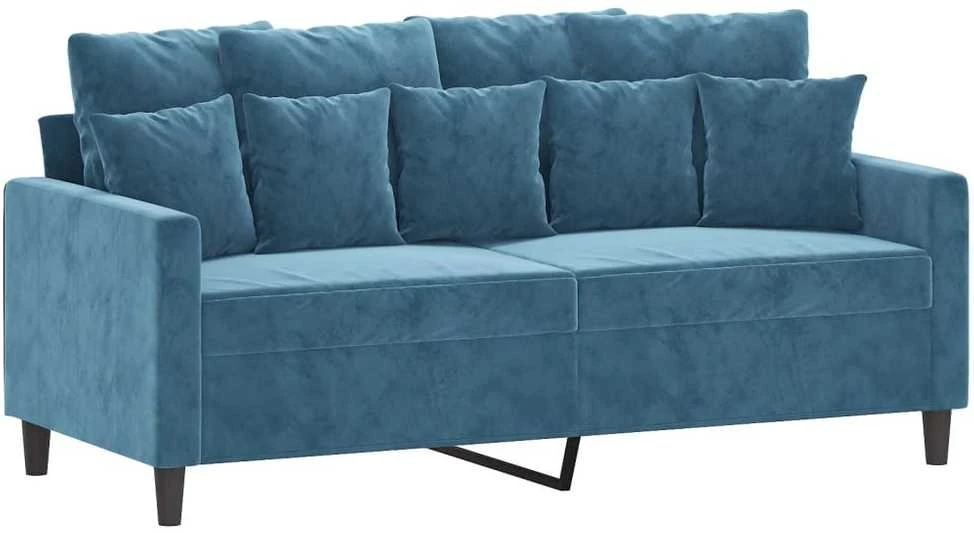 Dvivietė sofa, mėlynos spalvos, 140cm, aksomas