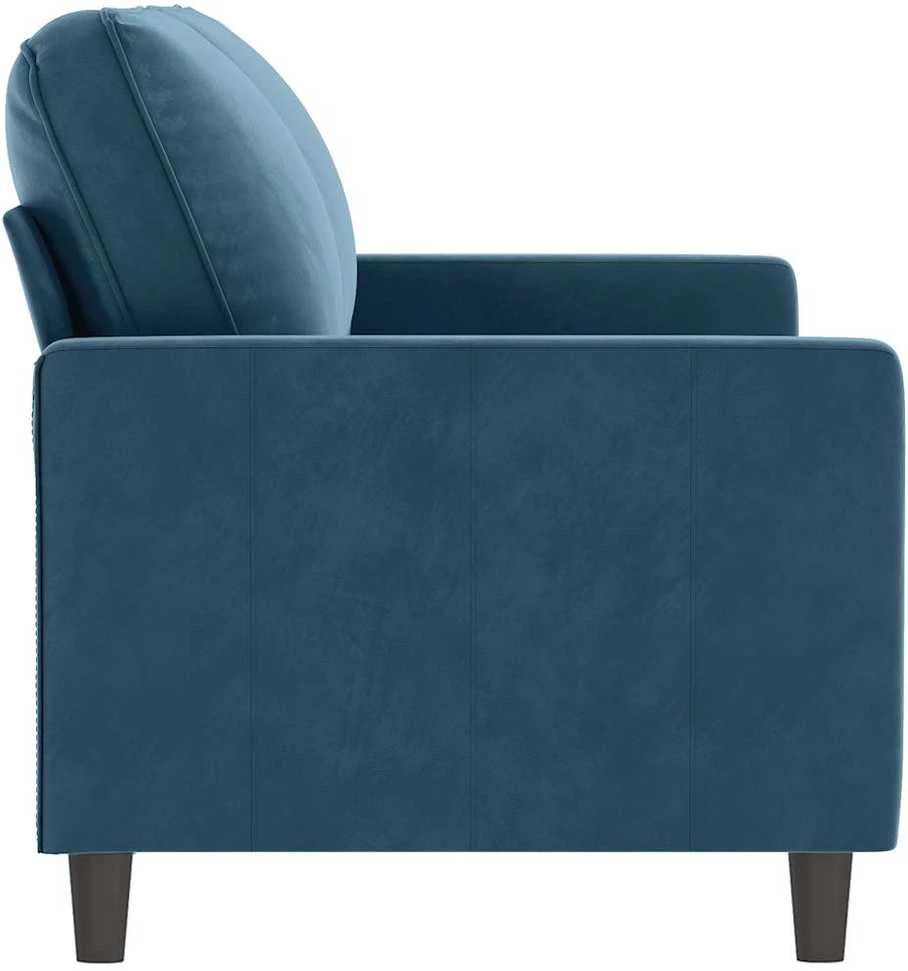 Dvivietė sofa, mėlynos spalvos, 140cm, aksomas