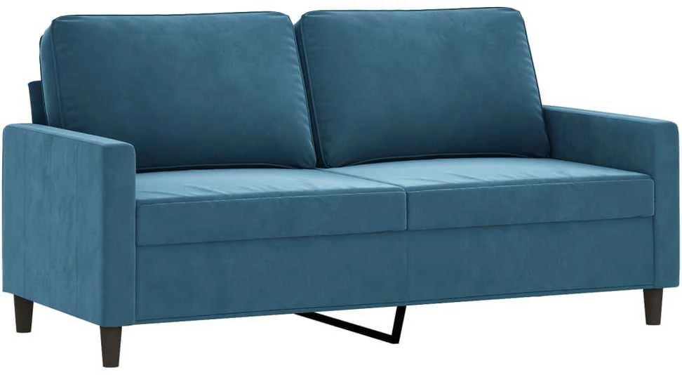 Dvivietė sofa, mėlynos spalvos, 140cm, aksomas