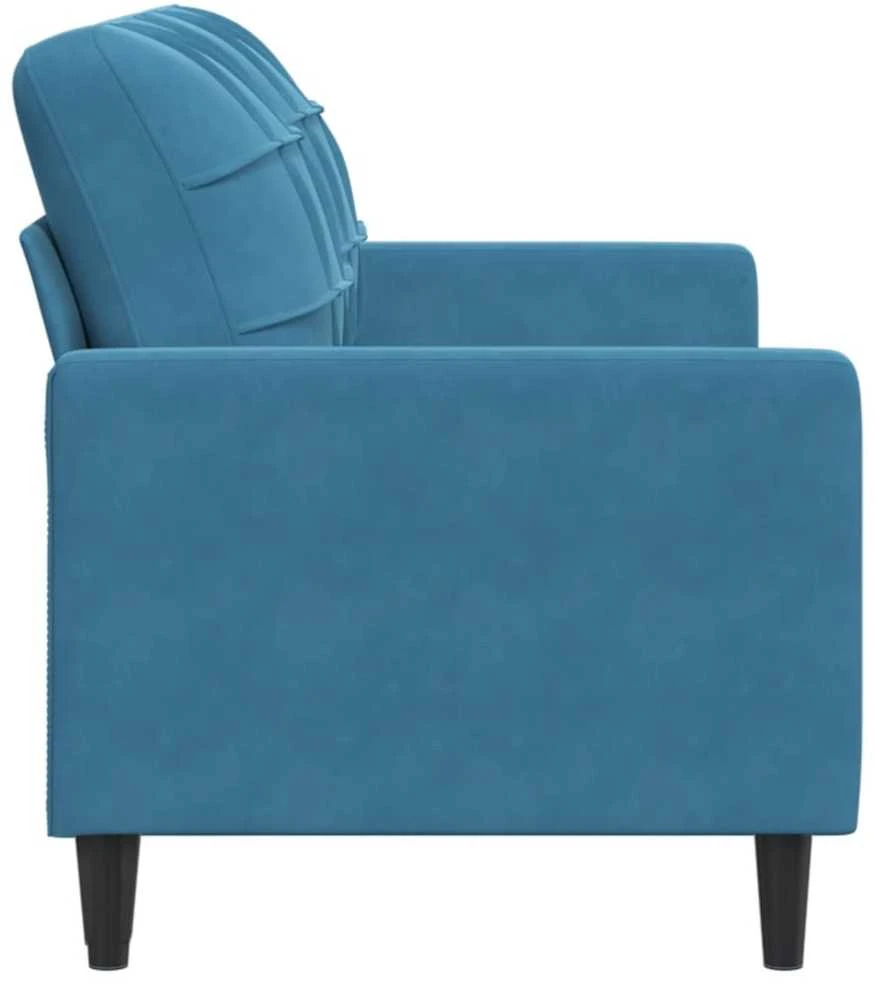 Dvivietė sofa, mėlynos spalvos, 140cm, aksomas