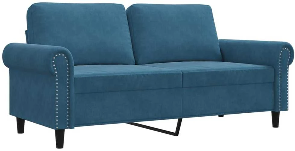 Dvivietė sofa, mėlynos spalvos, 140cm, aksomas