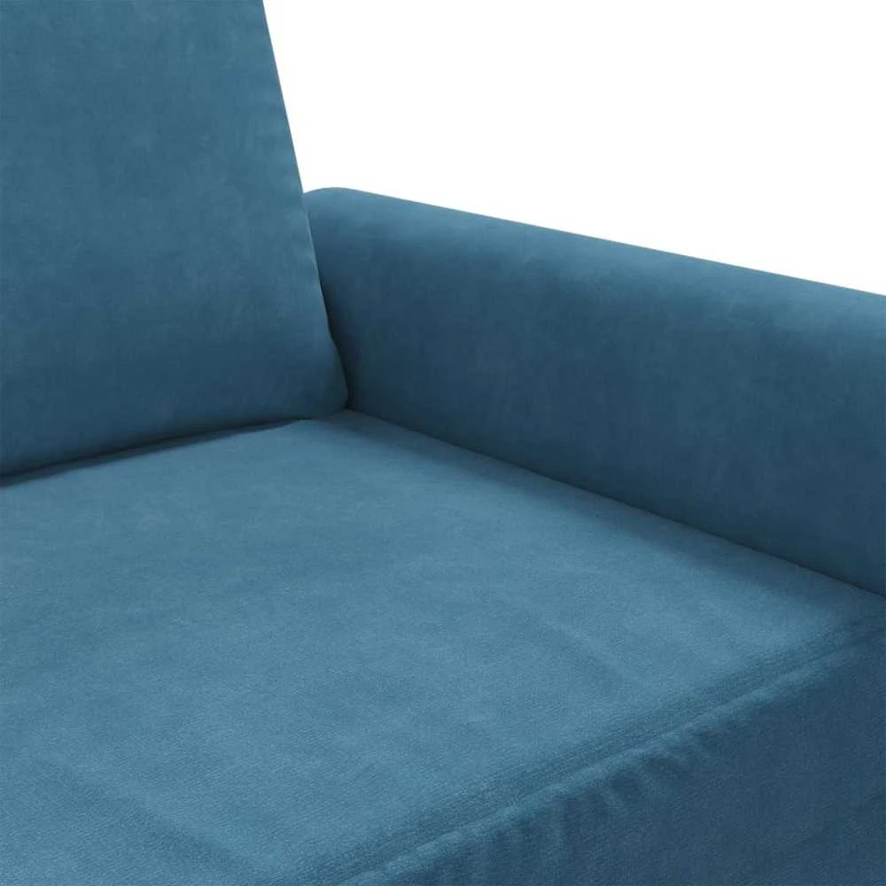 Dvivietė sofa, mėlynos spalvos, 140cm, aksomas