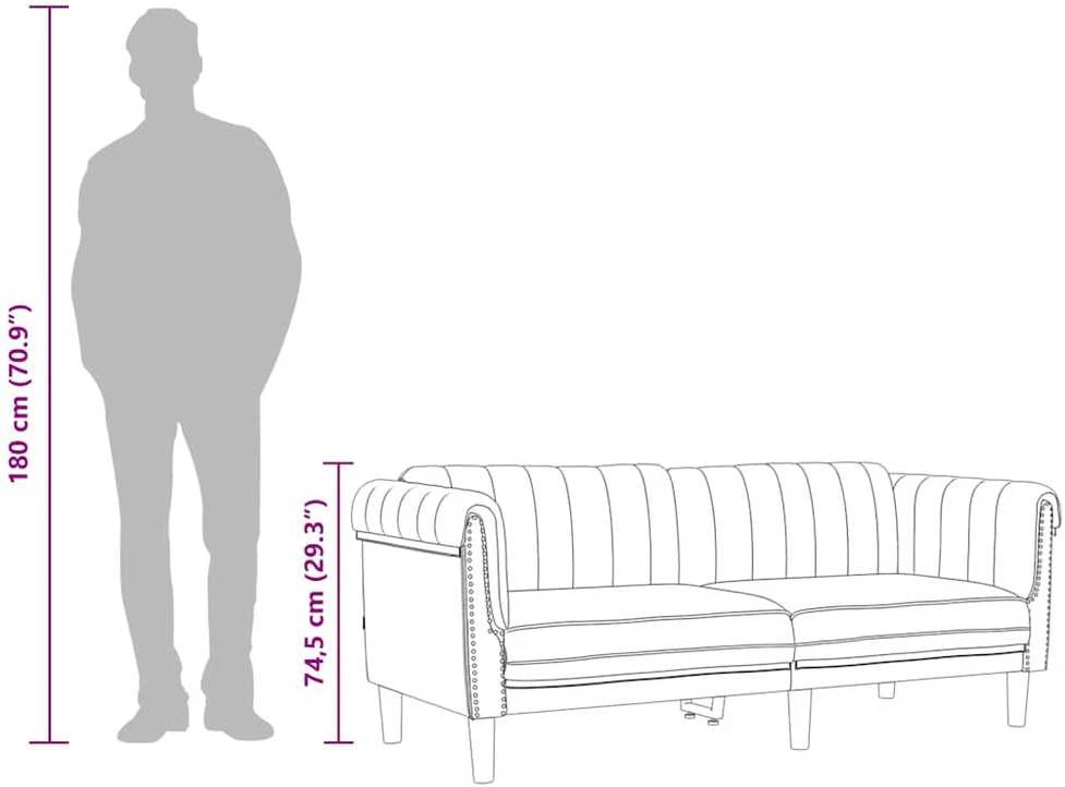 Dvivietė sofa, mėlynos spalvos, aksomas