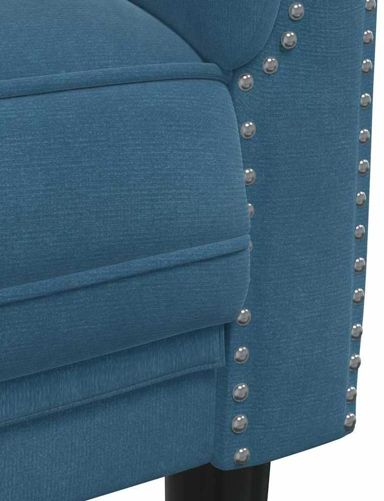 Dvivietė sofa, mėlynos spalvos, aksomas