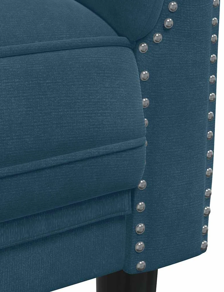 Dvivietė sofa, mėlynos spalvos, aksomas