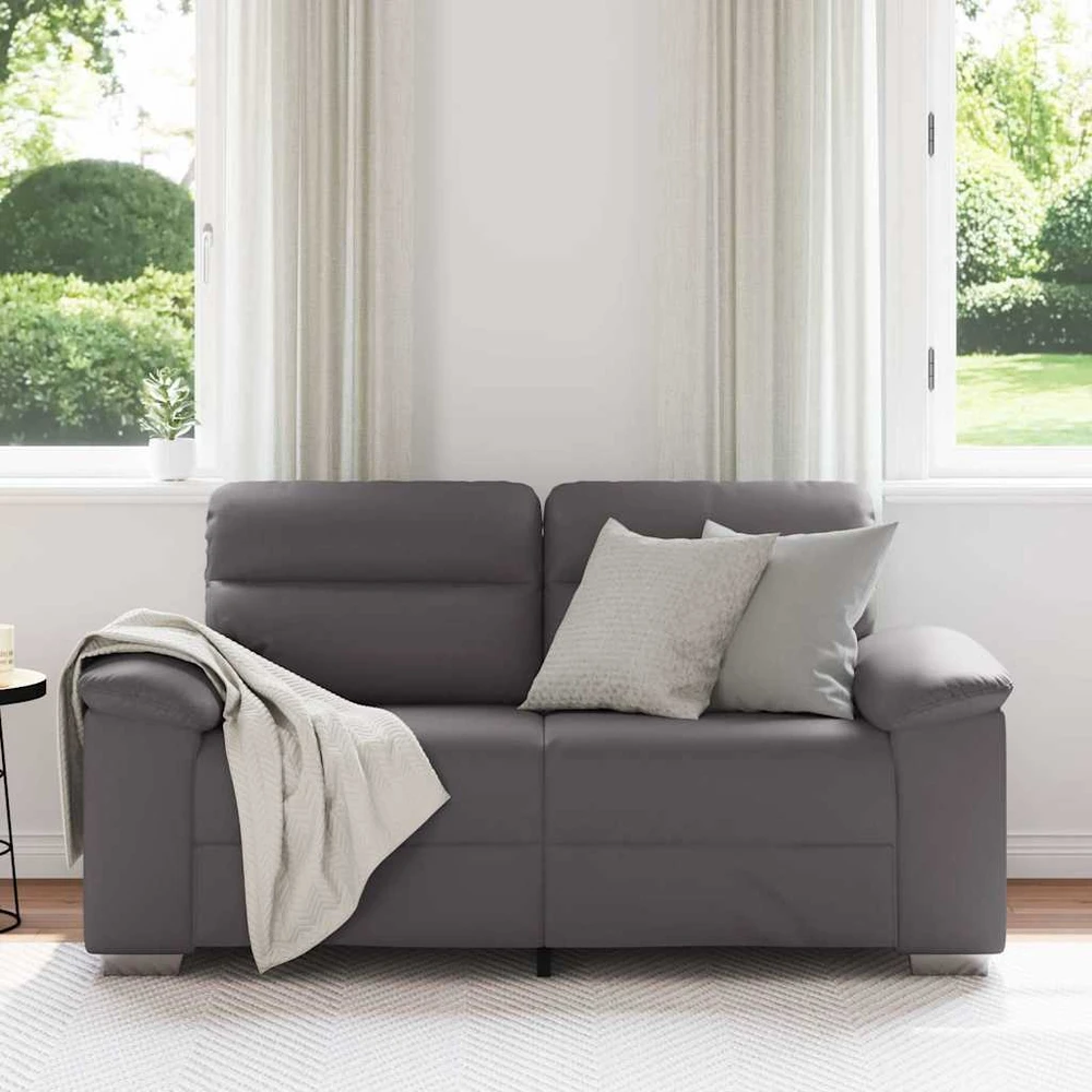 Dvivietė sofa, pilka, 160x81x84 cm, dirbtinė oda